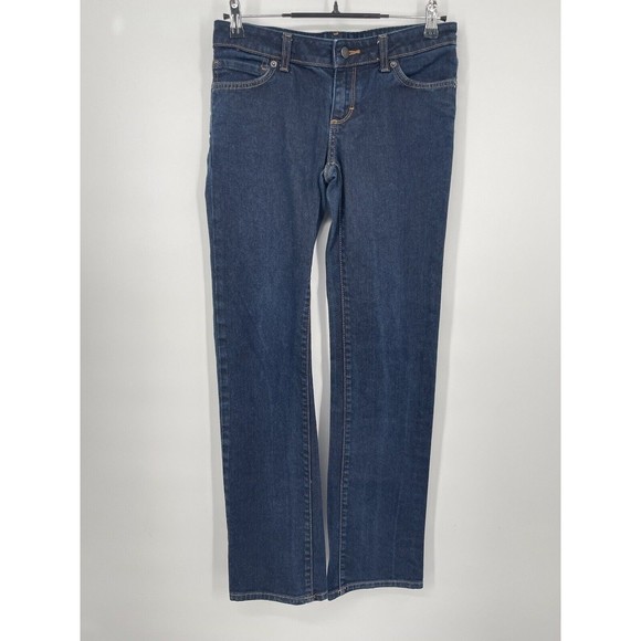 Patagonia Low Rise Dark Blue Straight Denim Pants Women's Size 27 Jeans - Picture 1 of 6